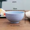 Tigela de Arroz Criativa para Casa de Palha de Trigo, Resistente a Quedas e Isolada, Tigela para Comer Sopa e Macarrão, Prato, Hashi e Colher, Conjunto de Louça para Crianças