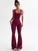 Comercio Exterior Transfronterizo Europeo y Americano Ropa de Yoga sin Costuras de una Pieza con Espalda Cruzada Estampado de Leopardo para Mujer Mono Deportivo de Fitness para Mujer