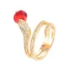 Anillos de Zirconia con Forma de Serpiente Personalizados de Venta Caliente Transfronteriza, Anillos de Cobre Puro de Gama Alta para Mujer de Nicho, Venta al por Mayor de Joyería, Más Vendidos Transfronterizos