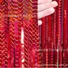 1*2 m Cortina de Seda de Lluvia Cortina de Seda de Lluvia Láser Decoración de Fiesta Navideña de Boda Cumpleaños Arreglo Cortina de Puerta con Borlas