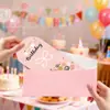 Set de Tarjetas de Cumpleaños Plegables Estilo Ins Minimalista Transfronterizo con Sobre, Felicitaciones de Cumpleaños Escritas a Mano, Tarjeta de Regalo para Regalar