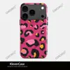 Aliexpress Doce Fresco Vermelho Rosa Estampa de Leopardo Adequado para Capa de Celular Apple 17/18Pro Iphone16 Capa com Película Dois em Um