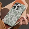 Estilo Floresta Desenho de Linha de Planta Verde Floral Capa Magnética para Celular Duas em Uma Iphone18Pm Capa de Celular de PC de Alta Qualidade Anti-Queda