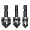 Broca Escariadora Biseladora Negra de Cinco Hojas con Vástago Hexagonal de 90 Grados Broca Cónica para Avellanar Eliminación de Rebabas Broca de Acero de Tungsteno