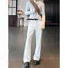 Pantalones de Traje Lisos de Otoño para Hombre Estilo High Street Americano, Caída Suave, Temperamento Sencillo, Sin Planchar, Tacto de Alta Gama, Microbocana, Largos