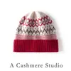 Novedad Otoño e Invierno Atmósfera Retro Jacquard Nórdico Cálido Sombrero Cúpula Lana Tejida Gorro Frío Mujer Sombrero de Cachemira