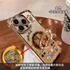 Capa de Celular Anti-Queda Galvanizada dos Cinco Deuses da Riqueza para Apple 17 Pro Max, 15, 16, 14 com Suporte para Aumentar a Fortuna em Estilo Chinês