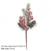 Galhos de pinha artificial de Natal transfronteiriços, flocos de neve, agulhas de pinheiro, bagas, galhos de frutas vermelhas, galhos de decoração de feriado, buquê de agulhas de pinheiro de Natal