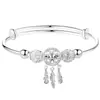 Versión Coreana Nuevo Pulsera de Malla con Campana de Atrapasueños Chapada en Plata Pulsera de Empuje y Tirón Estilo Minimalista 520 Regalo Pulsera Elegante Venta al por Mayor