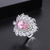 Conjunto de Joias Huayoumei Estilo Europeu e Americano Conjunto de Acessórios de Joias de Imitação Brincos Anel Pingente de Diamante Rosa de Alta Qualidade Atacado para Mulheres