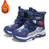 Crampones de Hielo para Niños Botas de Nieve Niños Invierno Acolchado de Terciopelo Grueso Zapatos de Algodón Impermeables Antideslizantes Niñas Cálidos del Noreste Botas Grandes de Algodón
