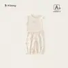 Bangxuan Roupa Infantil Estilo Coreano Top Sem Manga para Meninas, Calça Jogger para Bebê Menina com Renda, Conjunto de Duas Peças para Meninas, Roupa Infantil