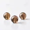 Cristal de té blanco natural, cuarzo ahumado de té ligero translúcido, cuentas sueltas de cristal negro, pulsera, cuenta individual, joyería, accesorios de cuentas para DIY