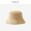 Chapéu de pescador de veludo cotelê básico básico de estilo japonês combinando com o inverno feminino estilo coreano casual retrô chapéu de sol