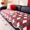 Inverno Novo Pelúcia Cor de Natal Forma Especial Almofada de Sofá Antiderrapante Longa Reta Couro Almofada de Sofá Capa de Sofá