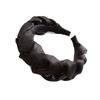 Diadema Trenzada de Gasa Celebridad de Internet Nueva Fresca Color Sólido Diadema Vintage Lavado de Cara Borde Ancho Hebilla de Acabado Accesorios para Cabello Roto