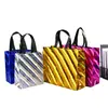 Bolsa de papel de aluminio no tejido, bolsa de regalo de cumpleaños, bolsa de compras ecológica, bolsa de mano para ropa con película láser personalizada, personalización 3D