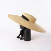Verão nova moda retrô grande aba de palha laço flat top chapéu de palha praia viagem proteção solar flat top chapéu de palha