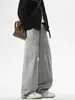 Roupa Masculina Fengshe / Calça Casual para Trabalho Nova Outono-Inverno, Bolso Grande, Cintura Semi-Elástica, Calça Estilo Botão