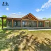 Ventas directas del fabricante: diseño y construcción de casa unifamiliar rural exterior de una planta, villas contenedor de estructura de acero para resortes modulares