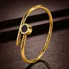 Pulseira de Unha de Aço Titânio Trevo de Quatro Folhas Coração Cintura Fina Pulseira de Aço Inoxidável de Luxo Leve Pulseira Não Desbota Joias