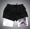 Shorts da Série Dragon Ball Estampa Digital 3D Calças de Praia de Camada Dupla para Adultos E-commerce Transfronteiriço Amazon Quente Fábrica