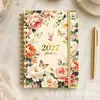 Agenda A5 con espiral, de página diaria, para oficina, con atractivo diseño floral, para Amazon transfronterizo, en inglés