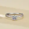 Anillos de Pareja Espiga de Plata de Ley S925, un Par de Anillos Ajustables de Estilo Coreano de Nicho Incrustados con Diamantes de Seis Garras, Anillos Simples al por Mayor