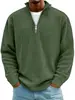 Nueva Camisa Polo Sudadera Casual de Hombre Amazon Otoño e Invierno 2026 con Cuello Mao, Cremallera y Pana, de Manga Larga para Hombre