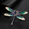 Broche de Libélula Esmaltado de Lujo Ligero para Mujer Aleación Incrustado de Pedrería Pin de Insecto Accesorios de Moda para Ropa Ramillete Fijo Exquisito