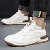 Zapatillas de cuero genuino para hombre, lindas y feas zapatillas de mango, zapatos de caña alta para hombre, forradas en polar, cálidas y a juego, zapatos casuales de estación europea para hombre.