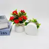 10 Rosas de Espuma com Laços Transfronteiriças Mini Bonsai Interno Flores Artificiais de Plástico Pequenas e Plantas Verdes Ornamentos em Vasos