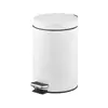 Lixeira de Aço Inoxidável, Lixeira Redonda Preta com Tampa Flip-Top para Uso Doméstico, com Baldes Interno e Externo Separados, Operada com Pé com Tampa, Lixeira para Limpeza