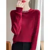 Camiseta Básica Redonda com Pedraria Pesada para Mulheres, Suéter Pulôver de Manga Longa, Nova Malha Fina 2026 Roupa Íntima Modeladora
