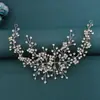 Nova faixa de cabelo europeia e americana feita à mão com strass, tiara de noiva, decoração lateral do cabelo, acessórios para vestido de noiva DZ195