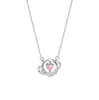 Serie Corazón Diamante Individual Plata de Ley S925 Collar de Corazón Rodeado Vibrante Collar de Lujo Ligero para Mujer Cadena para Clavícula Regalo de San Valentín