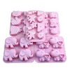 Molde de Silicone DIY Hipopótamo Panda Elefantinho Nuvem Unicórnio para Bolo Fondant Chocolate Incenso Sabonete Artesanal