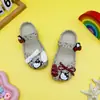 Zuecos de Ballet Rojos Estampados con Lazo 2026 para Niños, Sandalias Cerradas Antideslizantes de Verano para Exteriores para Niños, Transfronterizo