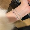 Según el fin de semana pulsera de plata de ley 925 extensible Xinghe para mujer pulsera simple nicho de circón amarillo 2024 rojo