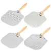 Pala para Pizza Pala para Pastel de Aluminio Combinación Cuchillo para Pizza 12 pulgadas Mango de Madera Pala para Pizza de Aluminio Pala para Hornear Herramienta de Transferencia de Pizza