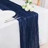 Pano de Queijo Pano Amassado Bandeira de Mesa Estilo Boêmio Toalha de Mesa Transparente Mesa de Doces de Casamento Decoração de Festa Bandeira de Mesa Pano Amassado Bandeira de Mesa