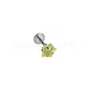 Pendientes de Aleación de Titanio Astmf-13 de 0.8 de Espesor con Garras, Estrella de Cinco Puntas, Titanio G23 con Rosca Interna, Pendientes de Zirconia, Joyería para Piercing