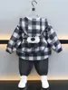 1096 Ropa Infantil Otoño e Invierno Abrigo Acolchado de Lana Abrigo a Cuadros para Niños Engrosado 2026 Ropa Nueva para Bebé