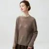 %Cachemira%Seda de Morera Cuello Redondo Cachemira Suave y Delicada para Mujer Tejido Hueco Suéter de Terciopelo Versátil Top Básico