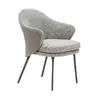 Silla de Comedor de Algodón y Lino para Celebridad de Internet Estilo Italiano Lujo Ligero Silla para Apartamento Pequeño Silla de Negociación de Diseñador Silla Sofá Comercial