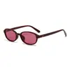 Gafas de Sol Europeas y Americanas Ultraligeras de Montura Pequeña, Montura Granate, Ovaladas, Estilo Celebridad de Internet, Nuevo Modelo Transfronterizo, Protección UV
