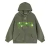 Cárdigan Sudadera con Capucha de Terciopelo Grueso Retro Bordado de Letras Estilo Americano Transfronterizo Sudadera con Capucha Suelta para Pareja Chaqueta Dropshipping