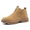 Zapatos de protección laboral para obras de construcción, antigolpes y antiperforación, ligeros, con punta de acero, de piel de vaca, transpirables y con protección para fábricas.