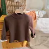 Camisetas de Otoño e Invierno para Niños y Niñas, Tops Elegantes para Bebés, Camisetas Térmicas Gruesas de Polar Estilo Coreano de Cuello Alto