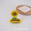 Pasador de Ganchillo de Lana Hecho a Mano Dulce Lindo Girasol Girasol Pasador Joyería Lateral para Niños Productos Terminados